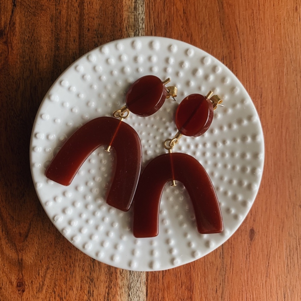 Maroon Acetate Statement Earrings by Madewell